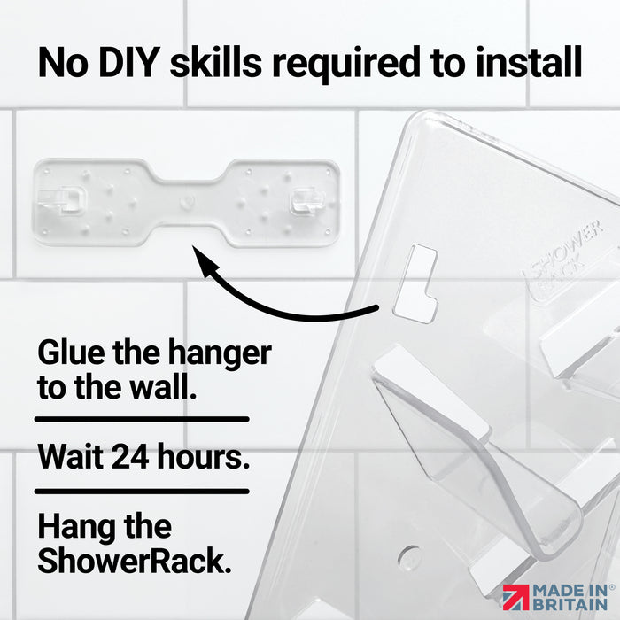 Shower Rack, Wall Mounting, Easy Glue Application Organiser Caddy, Single, Right