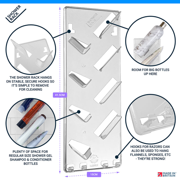 Shower Rack Shower Organiser Tidy Hangs On Cubicle Glass